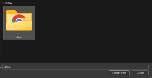 Selecting the previously created uBlock folder.
